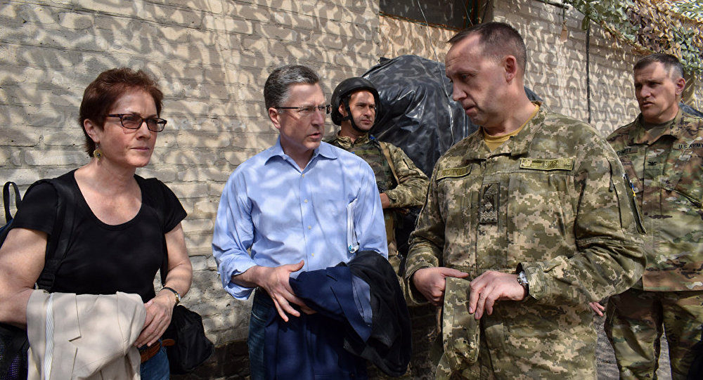 Click to enlarge Kurt Volker and Marie Yovanovitch in Donbass