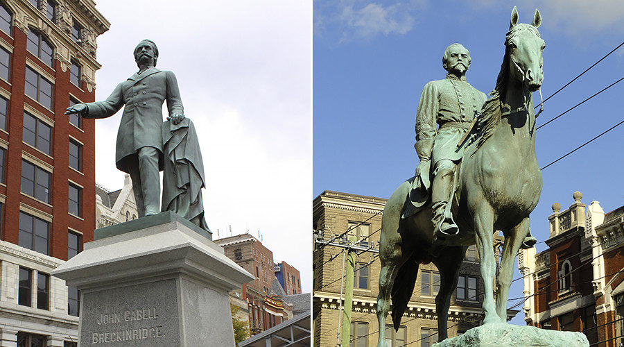 John C. Breckinridge and John Hunt Morgan statues in downtown Lexington