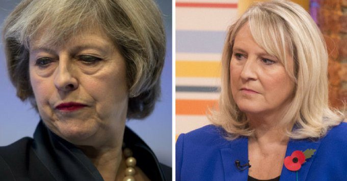 Theresa May and Sharon Evans