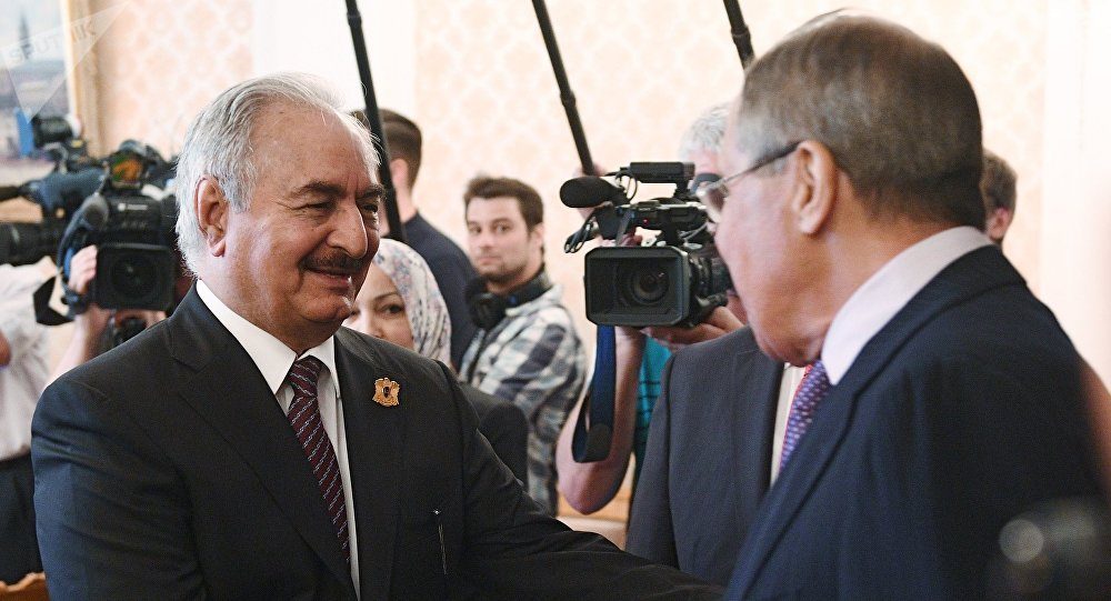 Khalifa Haftar and Sergei Lavrov