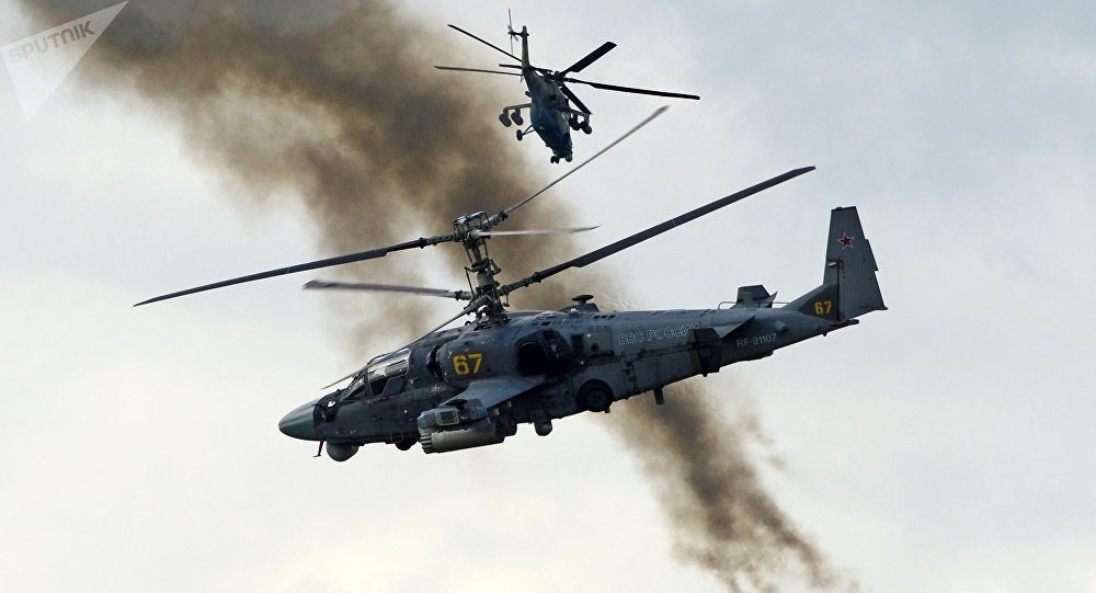 Russian Ka-52 combat helicopters