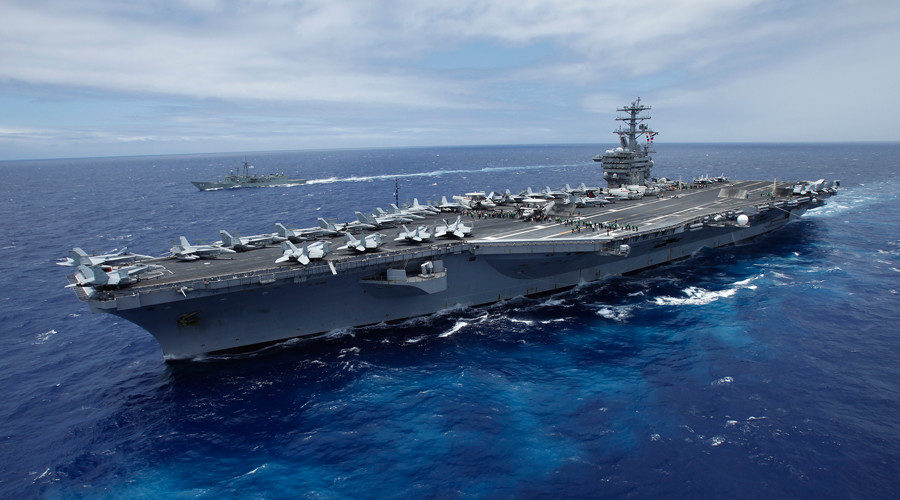 Click to enlarge USS Nimitz, a nuclear-powered aircraft carrier