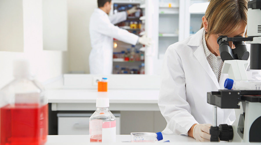 hospital lab workers