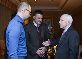 Click to enlarge Yatsunyuk, Oleh Tyahnybok and john McCain