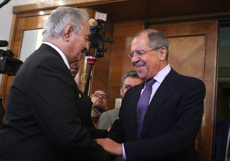 Click to enlarge Khalifa Haftar and Sergey Lavrov