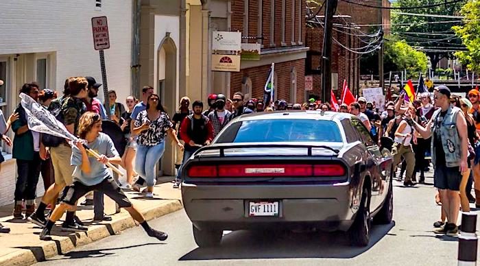 car protesters