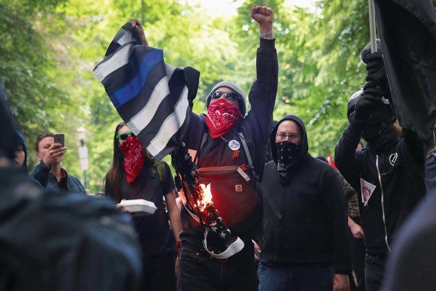 Click to enlarge antifascist demonstrator