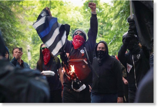 antifascist demonstrator