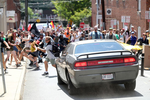 Charlottesville car crowd