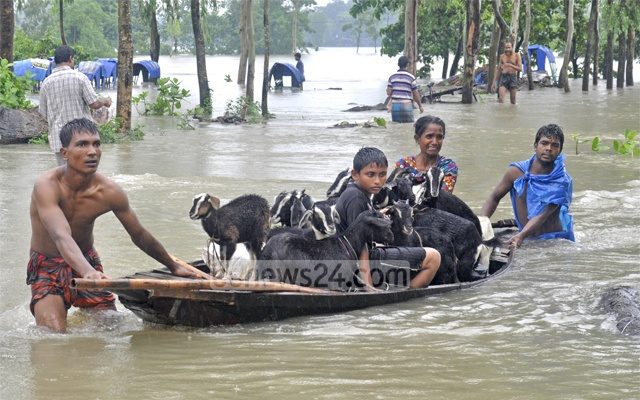 Click to enlarge Nine more flood-related deaths were reported in northern Bangladesh on Monday.
