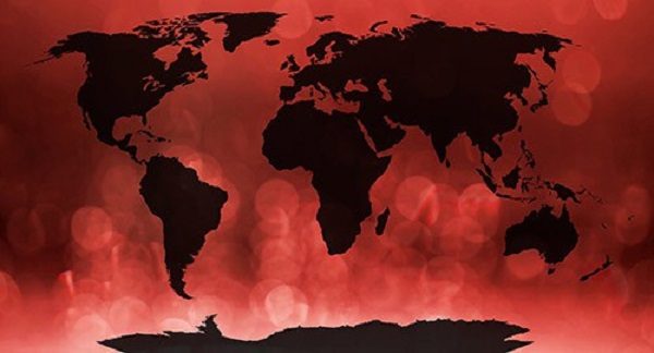 world in red graphic