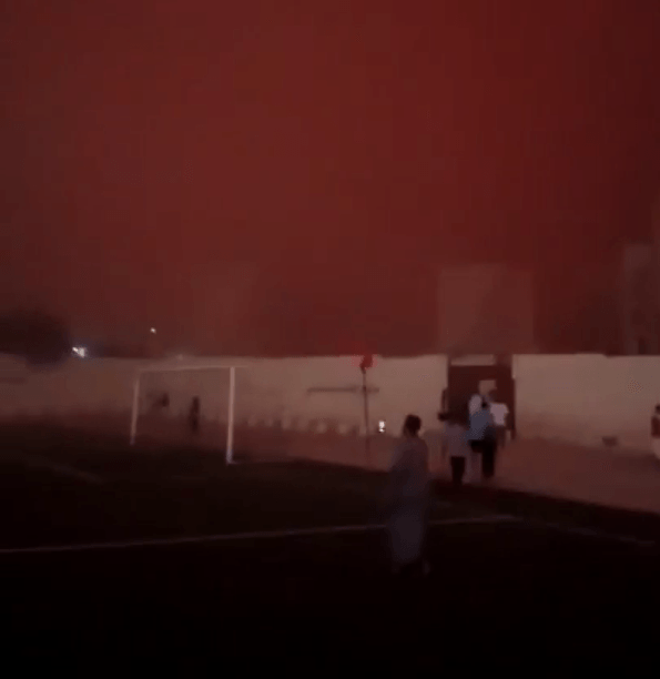 The wind picks up and the sky darkens as the frightening storm gets closer