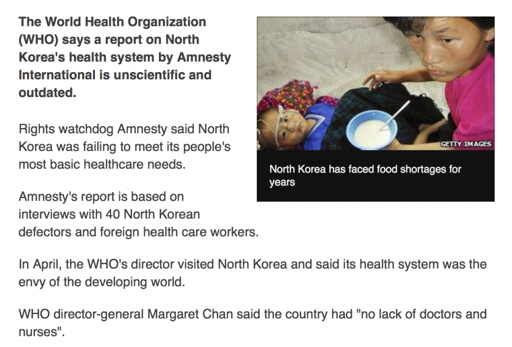 Screen shot of April 2010 BBC report