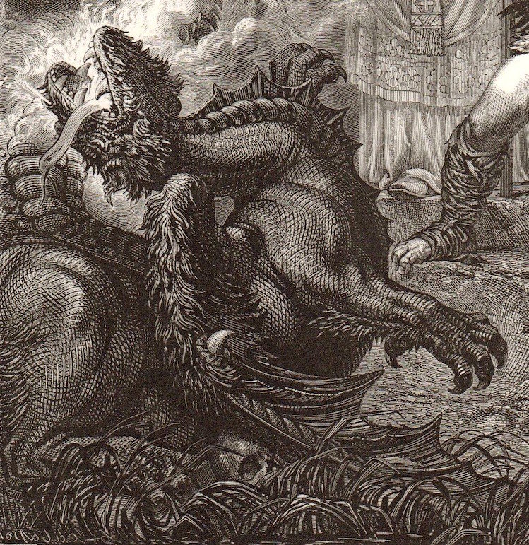 Click to enlarge Detail featuring the gargouille from an 1862 engraving โ see later here for the entire engraving