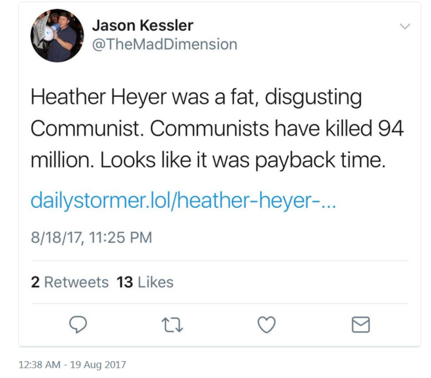 Heather Heyer tweet