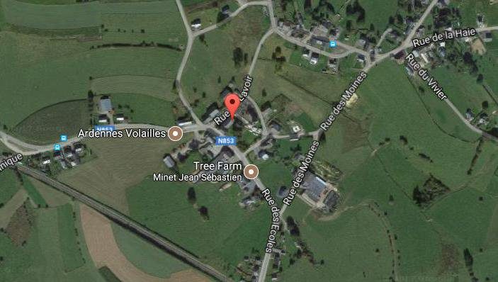 Click to enlarge map of car ramming in Bertrix, Belgium
