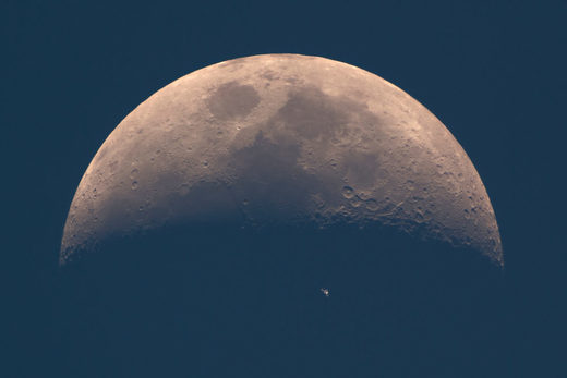 Click to enlarge Moon,ISS