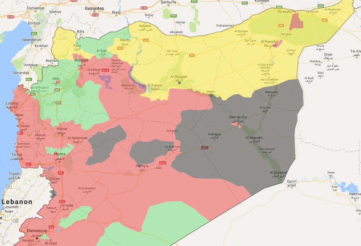 Syria battle map 8/22/2017