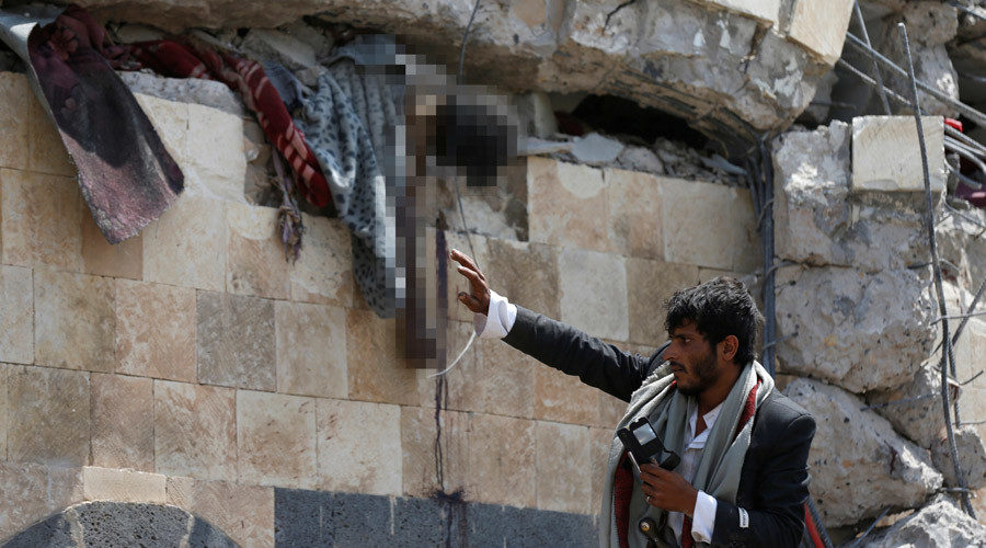 Saudi-led air strikes in Arhab area, Yemen