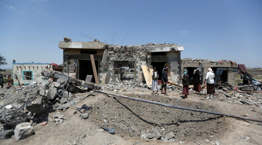 Saudi-led air strikes in Arhab area, Yemen