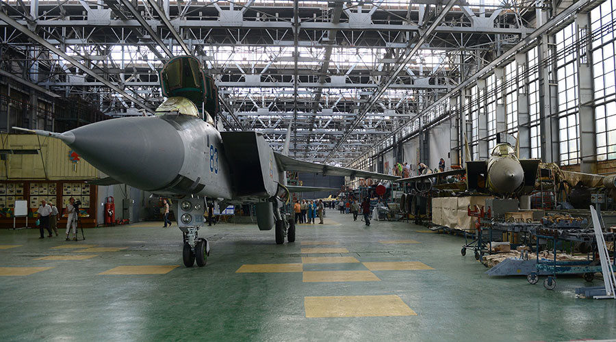 Long-range MiG-31 interceptors at Sokol aircraft plant in Nizhny Novgorod