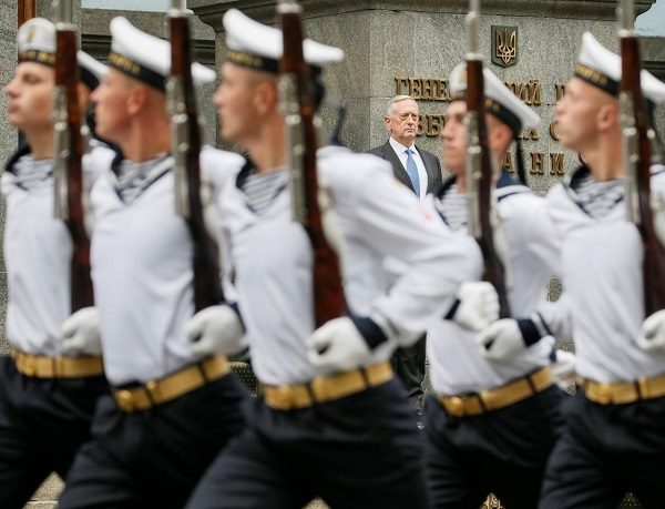 Mattis watching Ukraine troops march