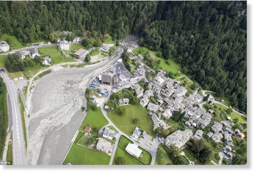 Missing: Eight people are unaccounted for following yesterday's mudslide in Switzerland