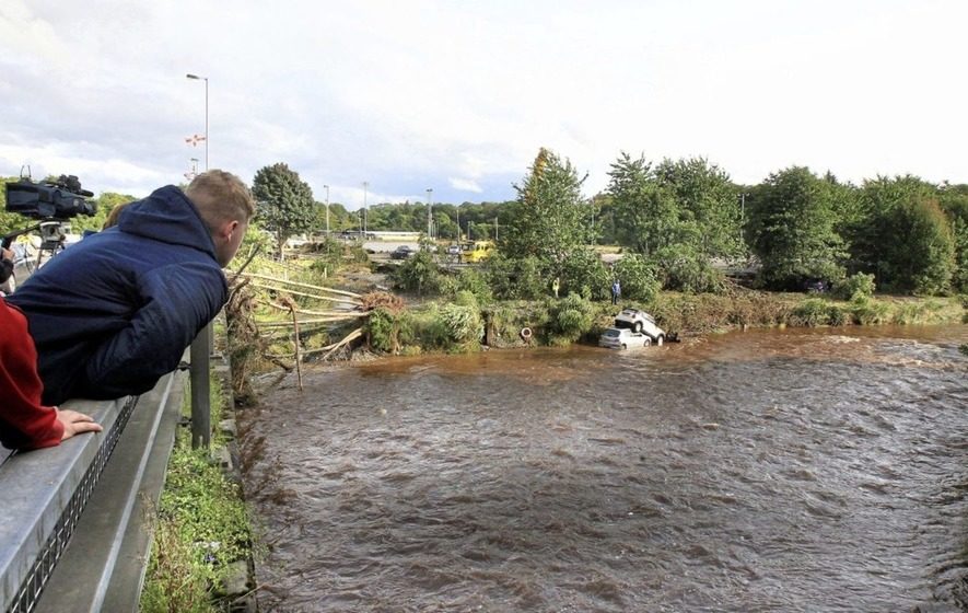 The River Faughan at Drumahoe on the outskirts of Derry following severe rain and storms.