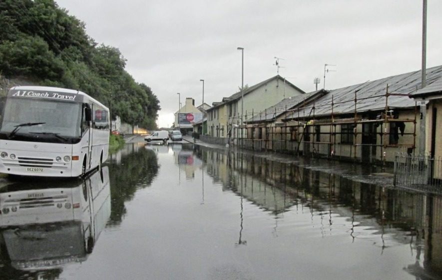 The devastation caused by floods on the Leckey Road in Derry.