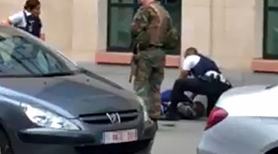 man is alleged to have attacked soldiers with a knife and was shot