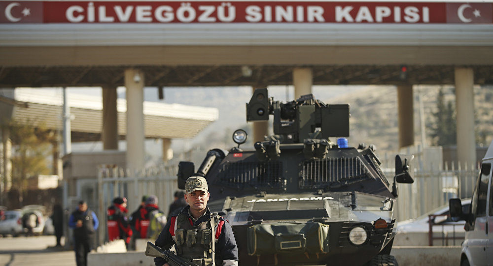 Turkish forces at border check point