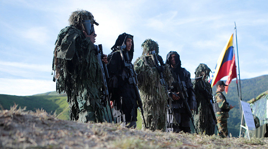 Click to enlarge Snipers of the National Bolivarian Armed Forces are seen during military exercises in Caracas