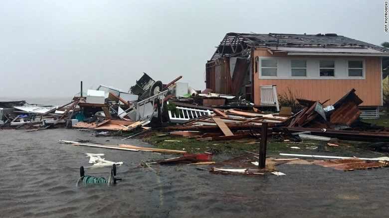 Hurricane Harvey damage in Rockport, Texas