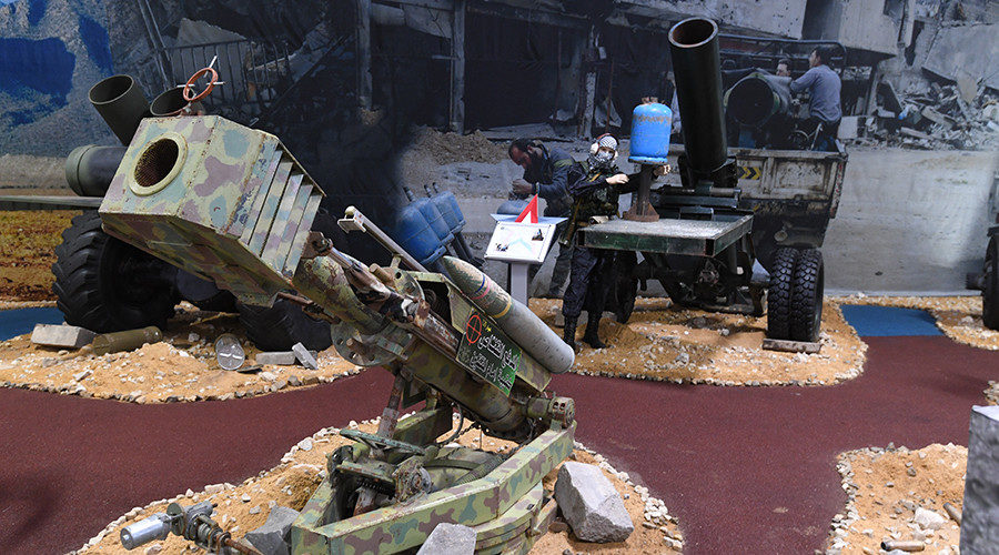self-made 120-mm cannon and mortar seized from Syrian terrorists