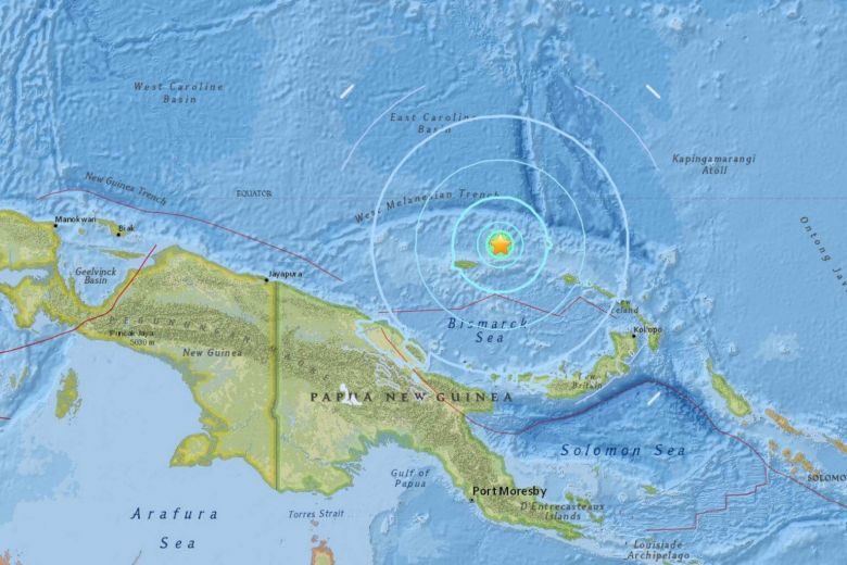 An undersea earthquake measuring 6.6 magnitude struck off Papua New Guinea's north-east coast on Sunday