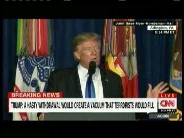 Screen Shot CNN Monday Aug. 21, 2017 9:14 P.M.