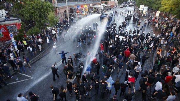 german riot police water cannons G20