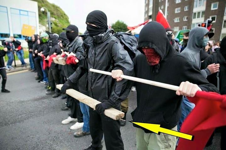 black mask antifa protestors