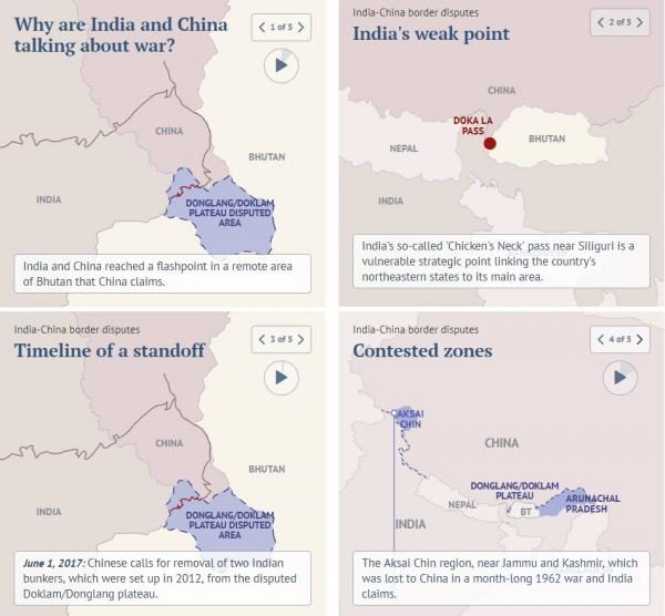 India and China contested zones map