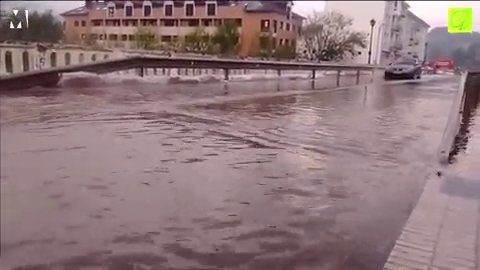 Grado was deluged by rain and battered by hailstones on Saturday