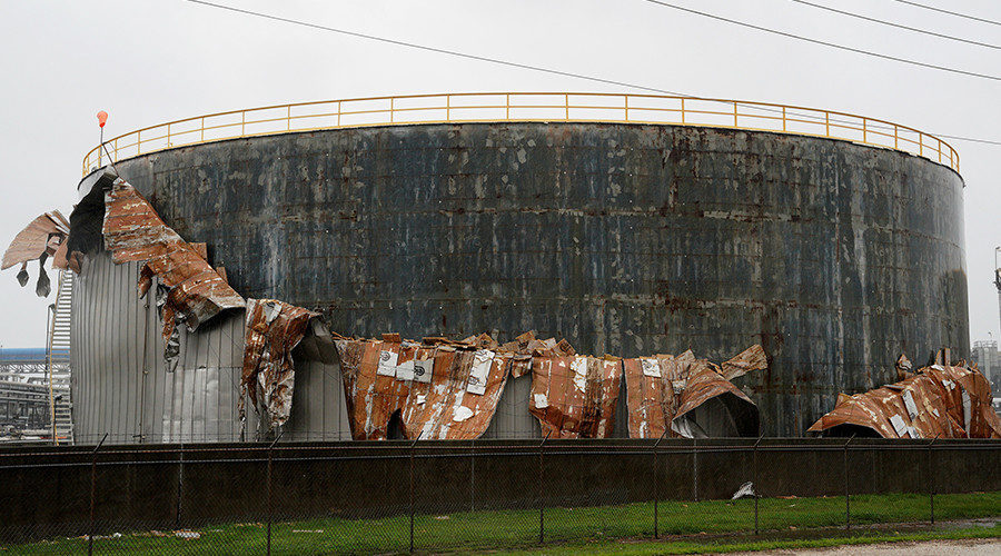 damaged oil tank
