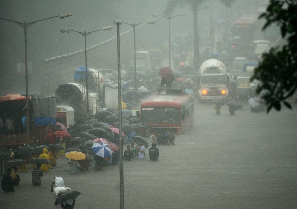 Click to enlarge Heavy rain, flooding paralyze India's financial hub