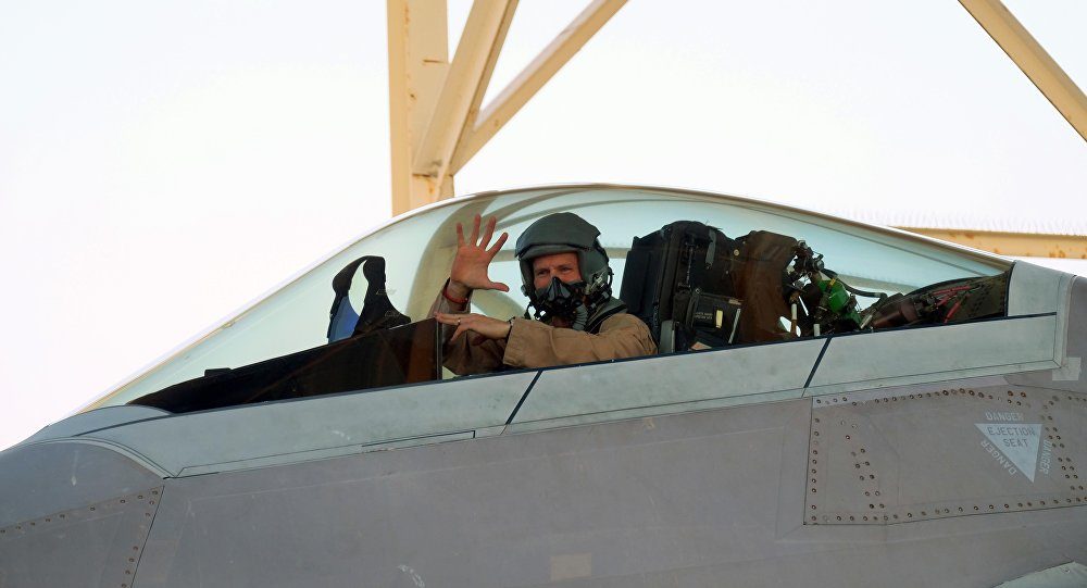 Click to enlarge US F-22 fighter pilot