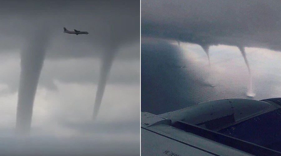 Plane makes harrowing landing in Sochi as tornadoes rip through Black Sea nearby