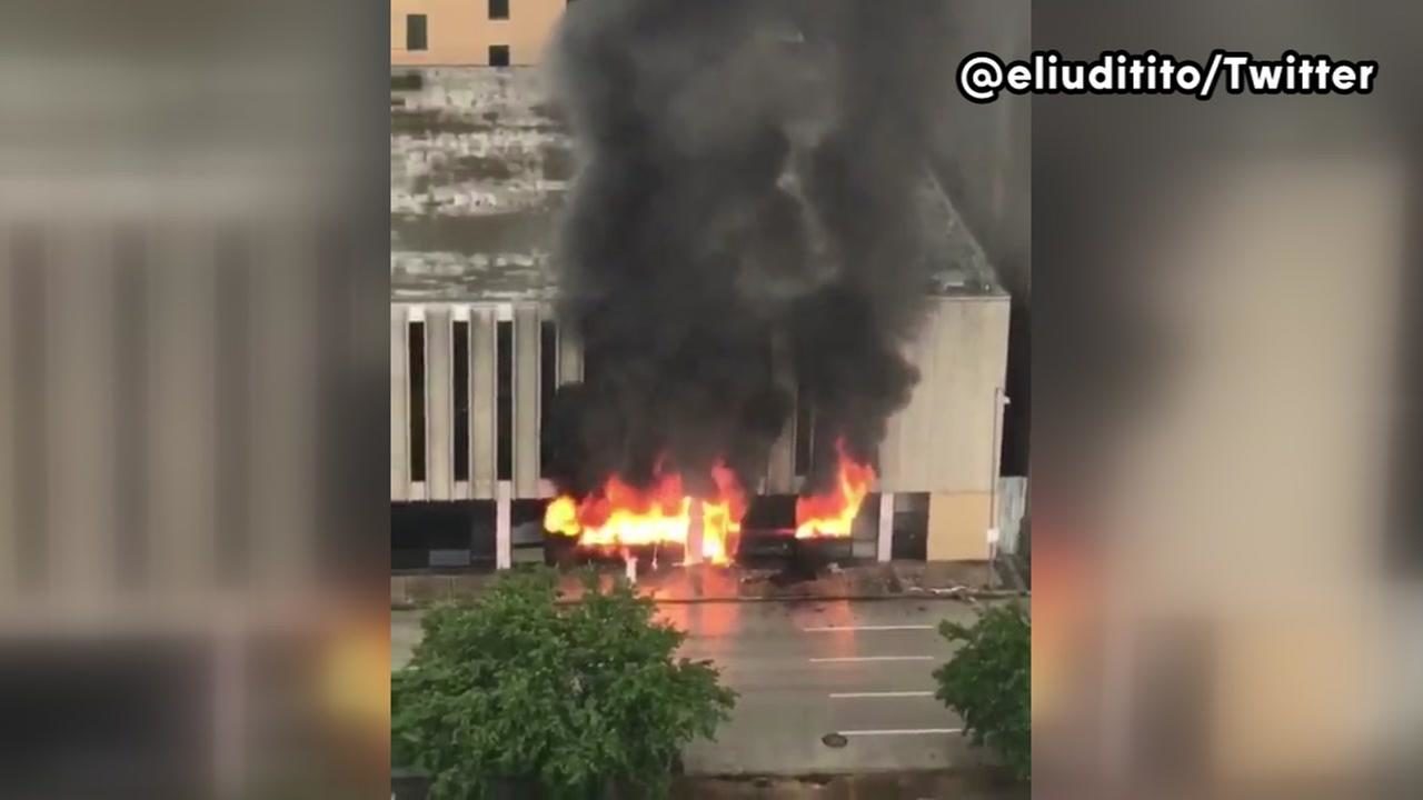 Fire in downtown Houston