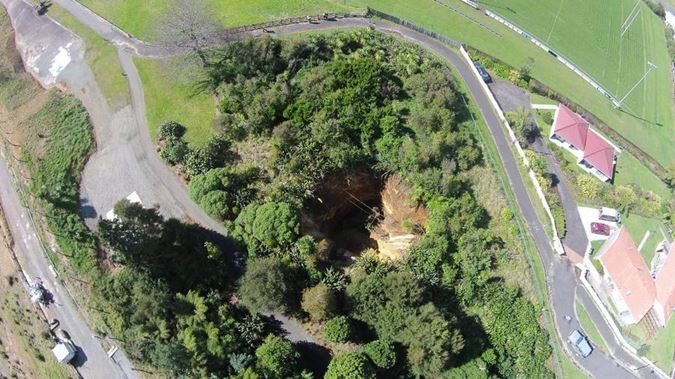 Click to enlarge Waihi sinkhole
