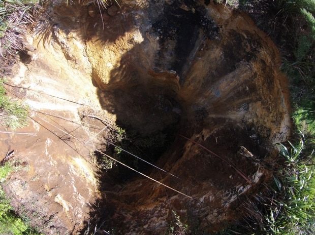 Click to enlarge Waihi sinkhole