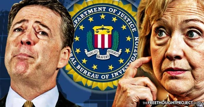 Graphic of James Comey and Hillary Clinton