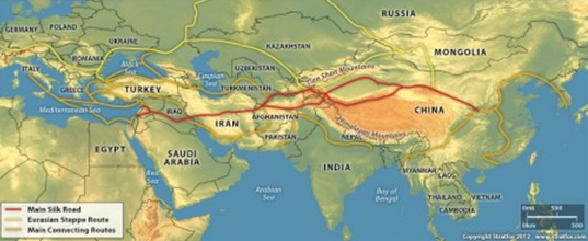 Click to enlarge Silk road map