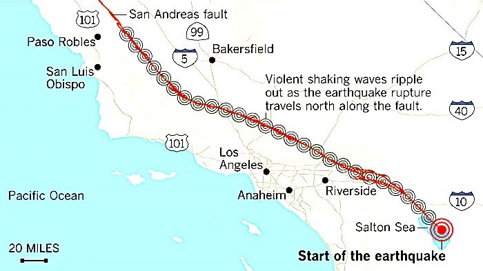 Click to enlarge path of fault